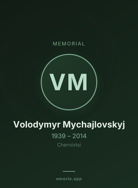 Memorial portrait of Volodymyr Mychajlovskyj