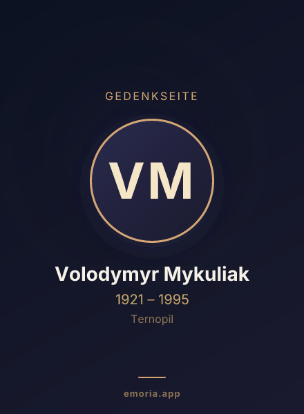 Gedenkportrait von Volodymyr Mykuliak