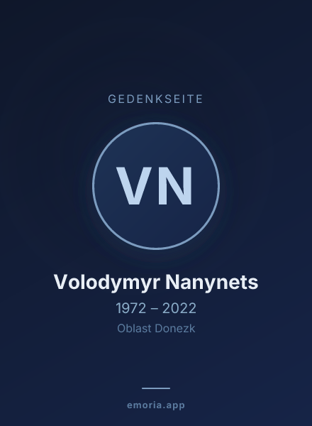 Gedenkportrait von Volodymyr Nanynets