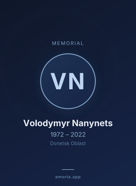 Memorial portrait of Volodymyr Nanynets