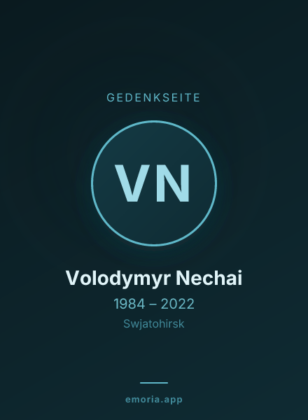 Gedenkportrait von Volodymyr Nechai