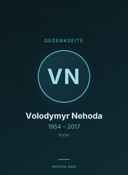 Gedenkportrait von Volodymyr Nehoda