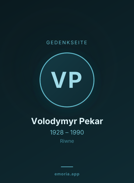 Gedenkportrait von Volodymyr Pekar