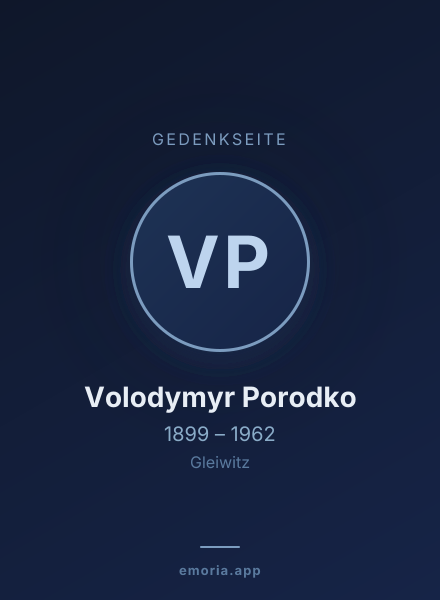 Gedenkportrait von Volodymyr Porodko