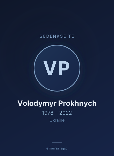 Gedenkportrait von Volodymyr Prokhnych