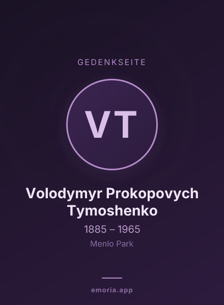 Gedenkportrait von Volodymyr Prokopovych Tymoshenko