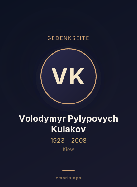 Gedenkportrait von Volodymyr Pylypovych Kulakov