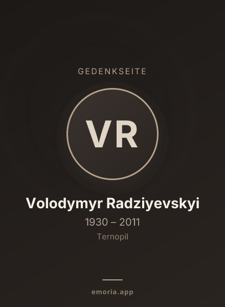 Gedenkportrait von Volodymyr Radziyevskyi