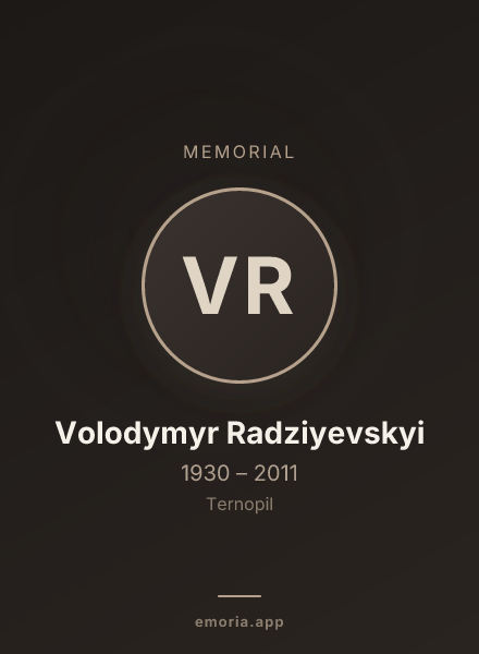 Memorial portrait of Volodymyr Radziyevskyi