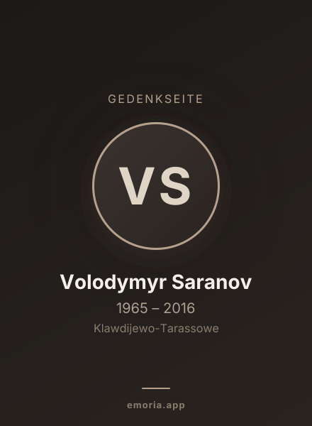 Gedenkportrait von Volodymyr Saranov