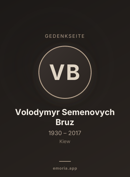 Gedenkportrait von Volodymyr Semenovych Bruz
