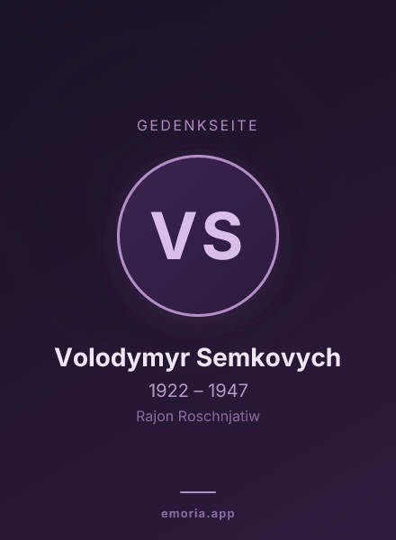 Gedenkportrait von Volodymyr Semkovych