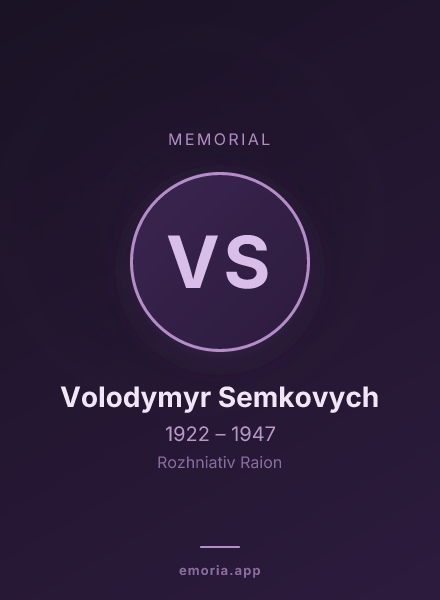 Memorial portrait of Volodymyr Semkovych