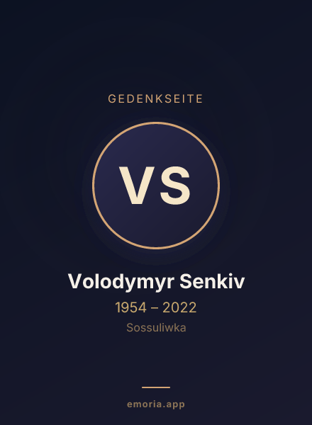 Gedenkportrait von Volodymyr Senkiv