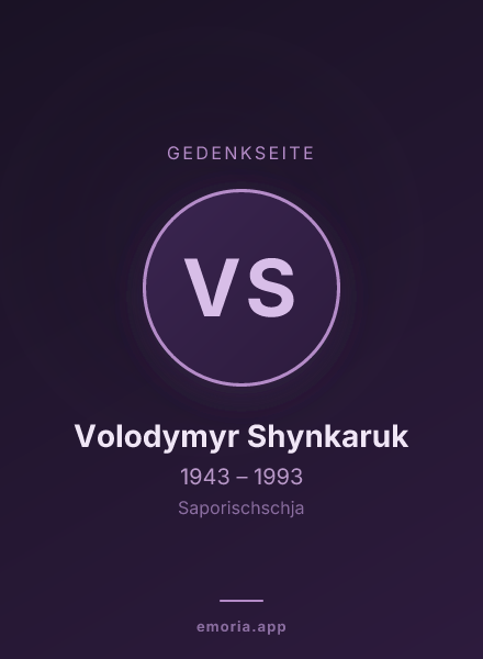 Gedenkportrait von Volodymyr Shynkaruk