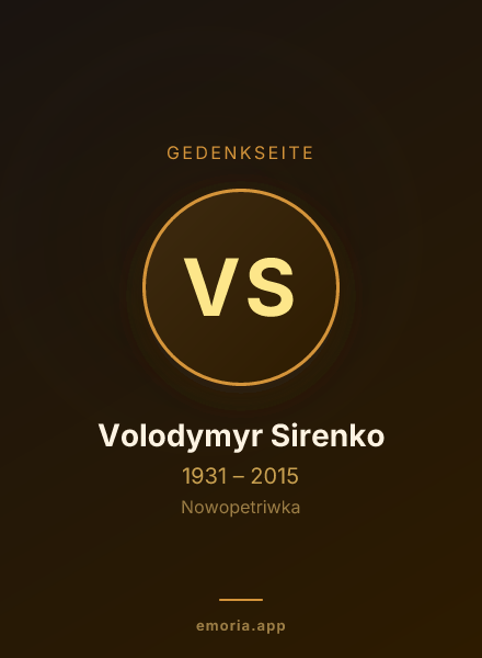 Gedenkportrait von Volodymyr Sirenko