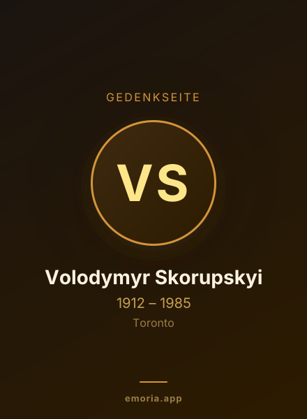 Gedenkportrait von Volodymyr Skorupskyi