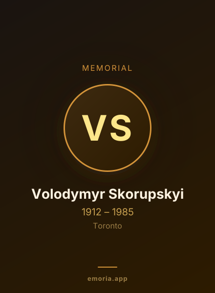 Memorial portrait of Volodymyr Skorupskyi