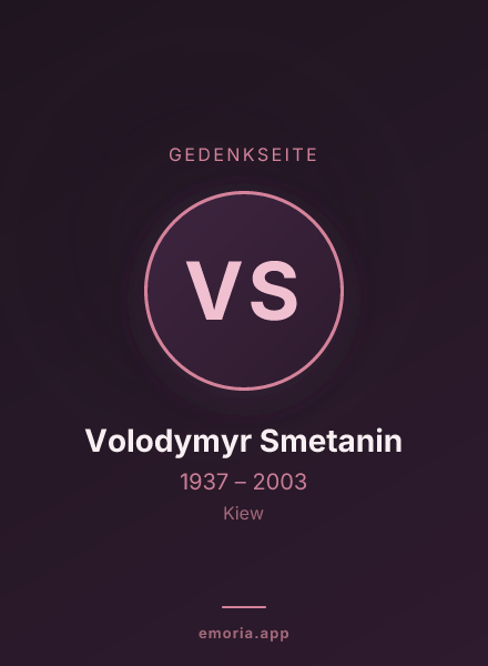 Gedenkportrait von Volodymyr Smetanin