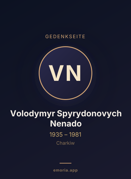 Gedenkportrait von Volodymyr Spyrydonovych Nenado