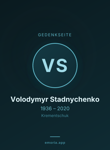 Gedenkportrait von Volodymyr Stadnychenko