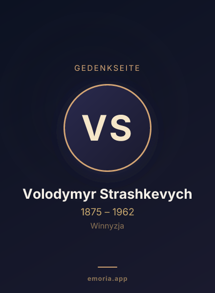Gedenkportrait von Volodymyr Strashkevych