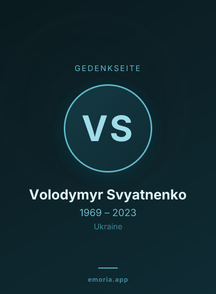 Gedenkportrait von Volodymyr Svyatnenko