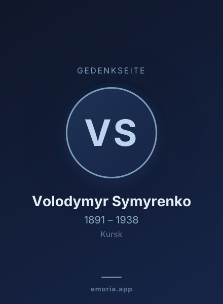 Gedenkportrait von Volodymyr Symyrenko