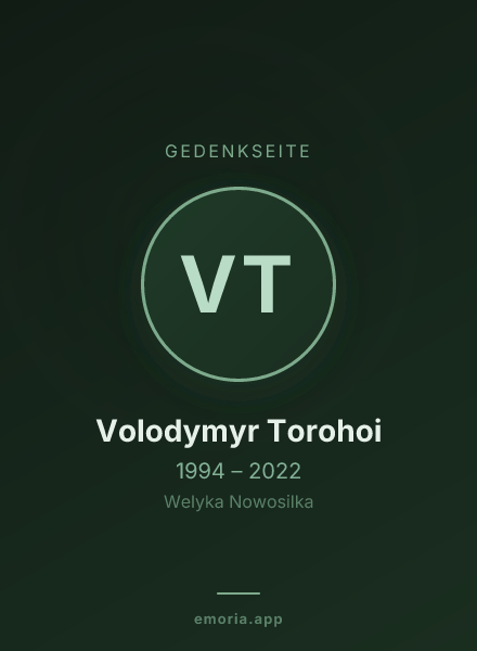 Gedenkportrait von Volodymyr Torohoi