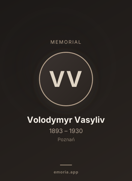 Memorial portrait of Volodymyr Vasyliv