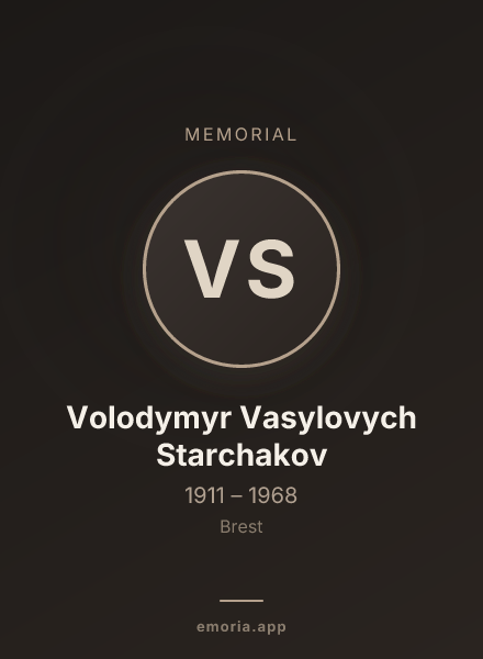 Memorial portrait of Volodymyr Vasylovych Starchakov