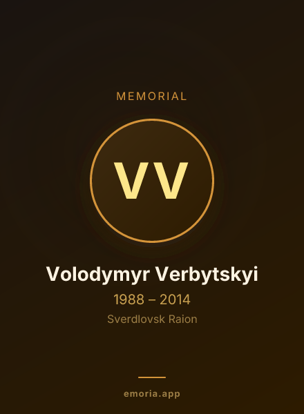 Memorial portrait of Volodymyr Verbytskyi