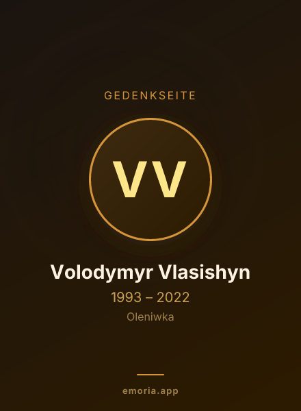 Gedenkportrait von Volodymyr Vlasishyn