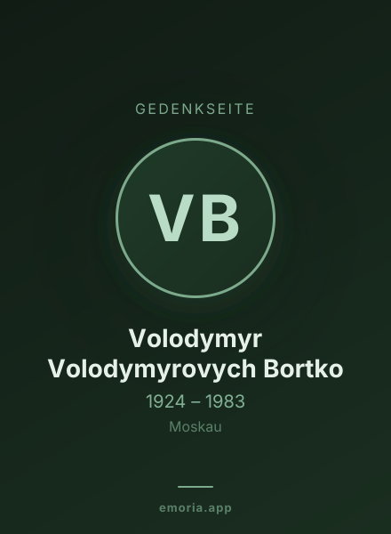 Gedenkportrait von Volodymyr Volodymyrovych Bortko