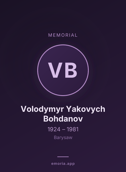 Memorial portrait of Volodymyr Yakovych Bohdanov