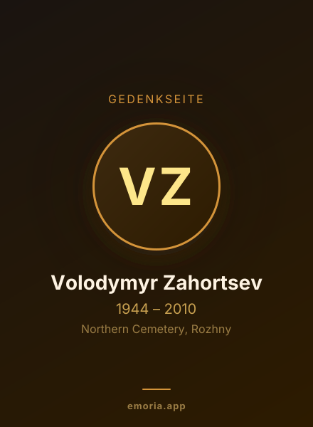 Gedenkportrait von Volodymyr Zahortsev
