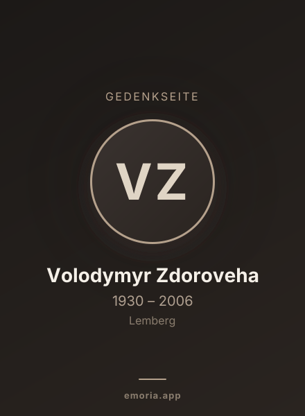 Gedenkportrait von Volodymyr Zdoroveha