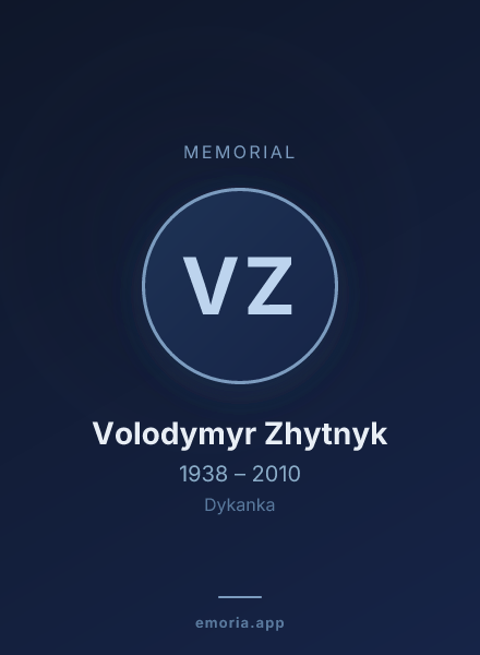 Memorial portrait of Volodymyr Zhytnyk