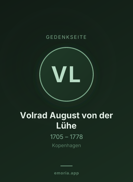 Gedenkportrait von Volrad August von der Lühe