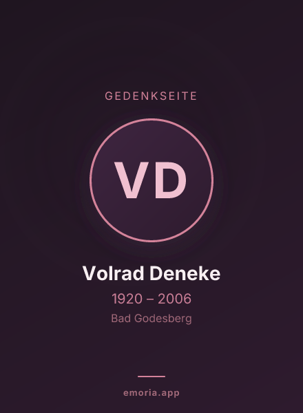 Gedenkportrait von Volrad Deneke