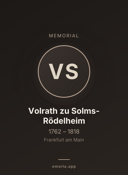 Memorial portrait of Volrath zu Solms-Rödelheim