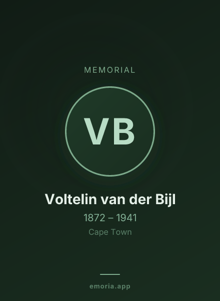 Memorial portrait of Voltelin van der Bijl