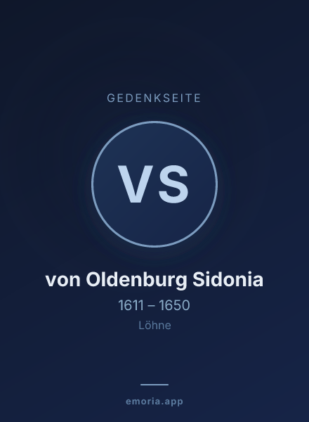Gedenkportrait von von Oldenburg Sidonia