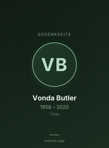 Gedenkportrait von Vonda Butler