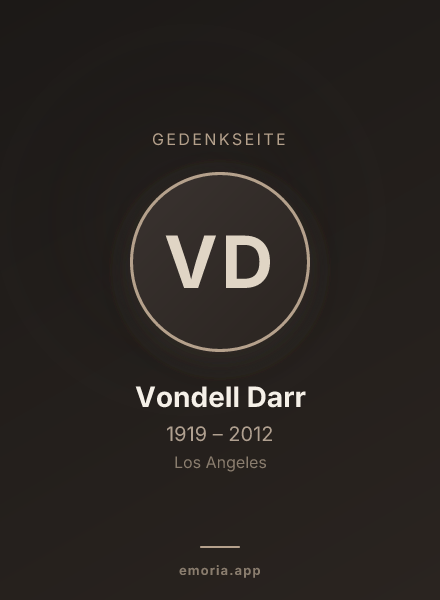 Gedenkportrait von Vondell Darr