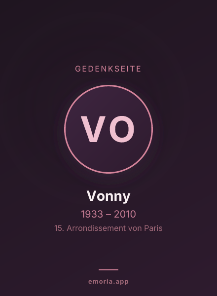 Gedenkportrait von Vonny