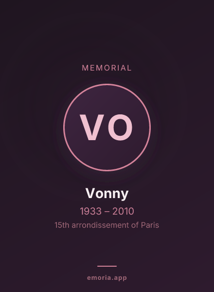 Memorial portrait of Vonny