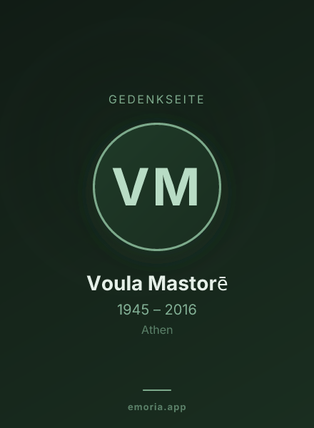 Gedenkportrait von Voula Mastorē