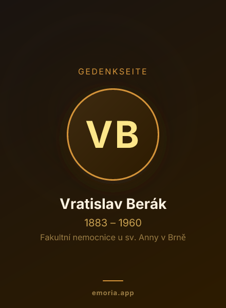 Gedenkportrait von Vratislav Berák