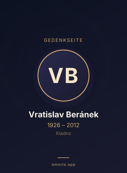 Gedenkportrait von Vratislav Beránek